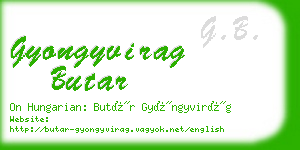 gyongyvirag butar business card